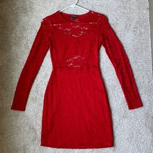 Express Red Lace Mini Dress